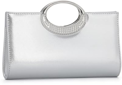 LHHMZ Gold Clutch Bag for Women, Gold Handbag, Fashion PU Leather Handbags with Detachable Chain for Wedding Cocktail Prom