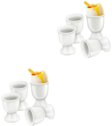 Hueveras de cerámica, para cualquier mesa de desayuno, huevos duros y blandos (8 piezas)