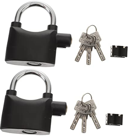 PENIKOKO Candado De Alarma u Tipo Para Bicicleta y Moto, 2 Piezas, Acero Resistente, 6 Llaves, Alta Seguridad Antirrobo, Uso Exterior Para Puertas, Ventanas y Almacenes