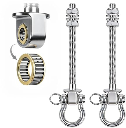 Gkhlg Set of 2 Edelstahl-Schaukelhaken flexibel und leise für Familien Deckenhaken Schwerlast für Schaukel Hängesessel Fitnessgeräte usw. für Innen- und Außenbereich Veranda Garten
