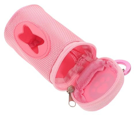 CIYODO Porta Sacchetti per Cani Rosa Dispenser Resistente per Sacchetti Igienici Accessorio Pratico per Passeggiate e Viaggi con Guinzaglio Facile da Pulire e Capiente