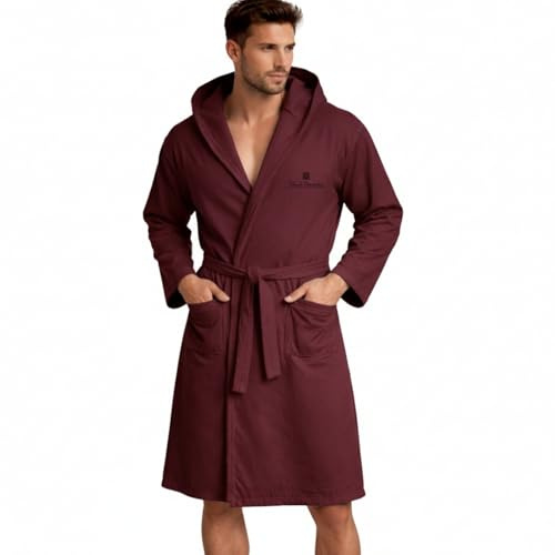 Intimitaly Renato Balestra - Accappatoio in Microfibra Uomo e Donna - Unisex con Cappuccio, Tasche e Cintura, Leggero e Morbido, per Viaggio, Piscina, Palestra