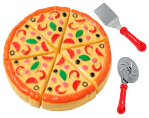Barn Pizza Playset | Falska matleksaker | Lekmat Leksaksset | Pizza Educational Toys | Interactive Pretend Play, Matlagning och Cutting Kids Games, Kitchen Accessories and Learning Toy