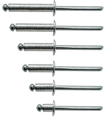 Blind Pop Rivet grooved Dome Head Aluminium 4.8mm (Pack 100) (zinc, 14 mm)