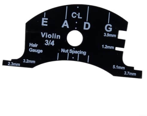 Plantilla de puente de violín de tamaño completo y herramienta de reparación con raspador multifuncional de diapasón para una medición precisa en violín, violonchelo, contrabajo (violín 3/4)
