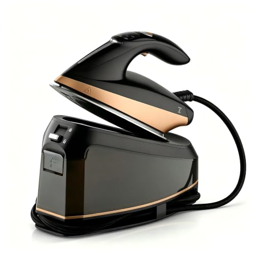 Hushållstryckångstrykjärn, 2600W 1500ML handhållet elektriskt strykjärn, hängande flaska plaggångare(Black)