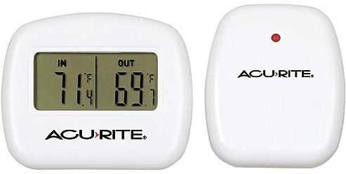 AcuRite 00782A2 Wireless Indoor/Outdoor Thermometer, Temperature,White, 0.4
