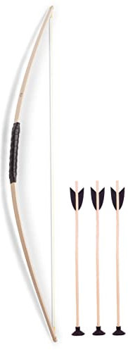 BestSaller 1203 Reiter Kinderbogen 80cm, aus Eschen Holz inklusive 3 Pfeile, Natur, 4-teilig (1 Set)
