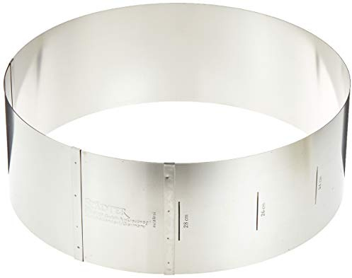 Städter Tortenring verstellbar, Runder Backrahmen aus Edelstahl, 18–30 cm Durchmesser, Rostfrei & Spülmaschinengeeignet für Sahne- und Cremetorten