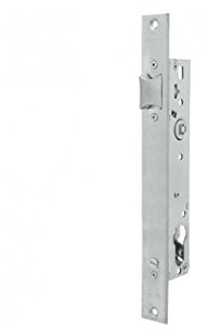TESA Cerradura Monopunto 2219 para Perfiles Metálicos, Entrada 35 mm, Acero Inoxidable, Picaporte Reversible, para Puertas de Portal