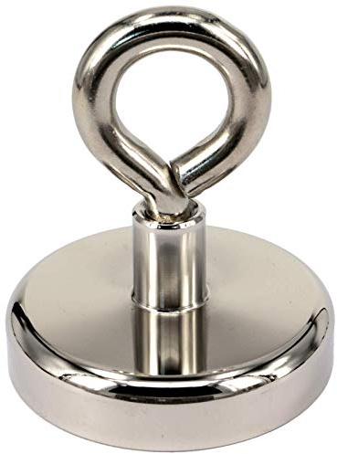 130 KG Neodym Bergemagnet - Super Starker 55mm Ösenmagnet - Gewinde Öse Magnetfishen - Neodymium Power Topfmagnet Stark Flachgreifer mit Öse
