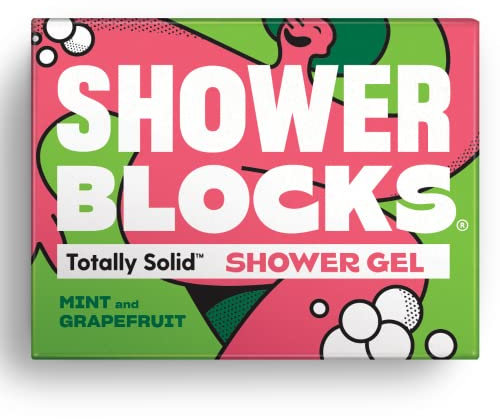 Shower Blocks - Mint & Grapefruit Solid Shower Gel | Plastic, Cruelty and Paraben Free | Vegan | Moisturising Body Soap For The shower