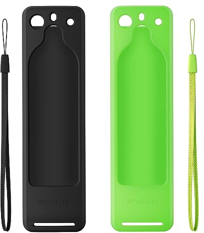 [2 Pack]Stouchi Silicone Cover for TV Stick(3rd Gen/4K) Voice Remote,Protective Case,Lightweight Anti Slip Shockproof Remote Cover Compatible with All-New 3rd Gen Remote Control (Green & Black)