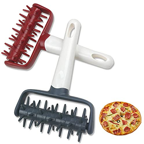 scalingscal Rullo Impasto Pizza Rullo per Impasto Pizza Rullo per Impasto di Dolci Rullo Buca Sfoglia per Torta Pizza Biscotto Strumenti da Forno Fai da Te Torta Pane, 2 Pezzi