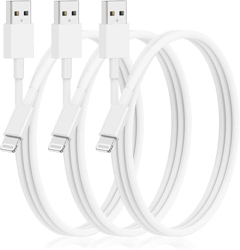 Paquete de 3 para [Apple MFi Certified] Cable de carga de iPhone 1M-Lightning a cable USB Cable - Cables de cargador USB de iPhone de 1 M para Appe iPhone 14 13 12 Xs Max XR X 8 7 6 5 Plus | Cables de Carga USB a Lightning de 1m para Apple iPhone 14/13/12, XS Max, XR, X, 8/7/6/5 Plus con certificación MFi