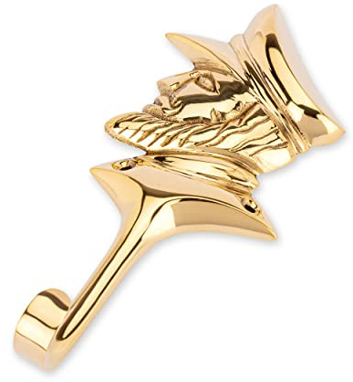 NKlaus Kleiderhaken goldene kleiderhaken, Messing, Gold Maritim, 1 Stück | Gewicht: 90g; Höhe: 14cm; Breite: 6,5cm; 5,5x12cm; 8mm