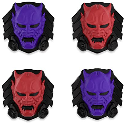 PlayVital Joystick Caps für PS5,Stick Aufsätze für PS4,Kappen für Xbox Series X&S,Thumbstick Schutzkappen Zubehör für Xbox One,Analog Stick Kappen für Switch Pro Controller-Oni Dämonen