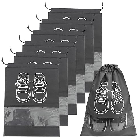 RZMZBY 6 Stück Schuhbeutel Reisen,Staubabweisende Schuhbeutel,Schuhbeutel Mit Transparentes Sichtfenster und Kordelzug für Schuhe/Sportschuhe/Stiefel/Kinderschuhe