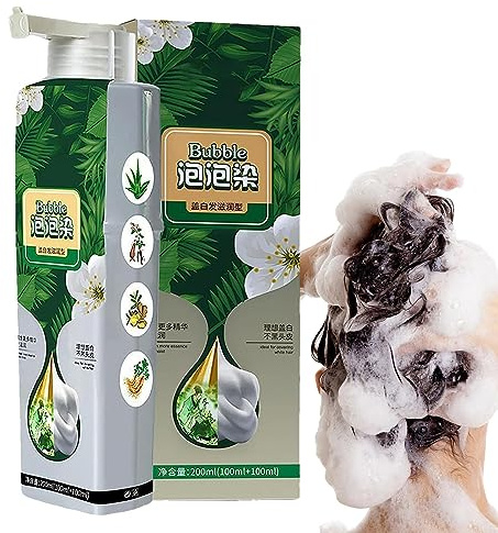 Shampooing Instantané Pour Cheveux Bruns, Ingrédients Naturels Végétaux, Cheveux Bruns Biologiques, Teinture Pour Cheveux À Bulles, Couverture Couleur À 100, Shampooing Unisexe 200 Ml
