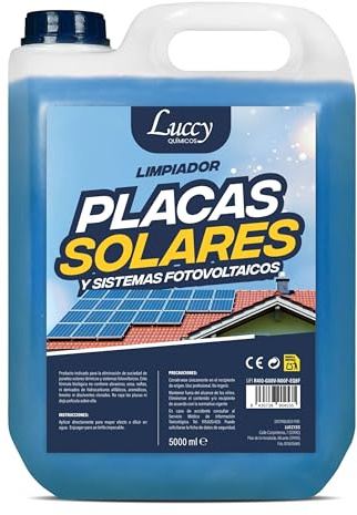 Limpiador Placas Solares Concentrado 5 Litros | Fórmula Mejorada | Limpiador Paneles Solares Seguro y Eficaz en Todo Tipo de Placas Fotovoltáicas