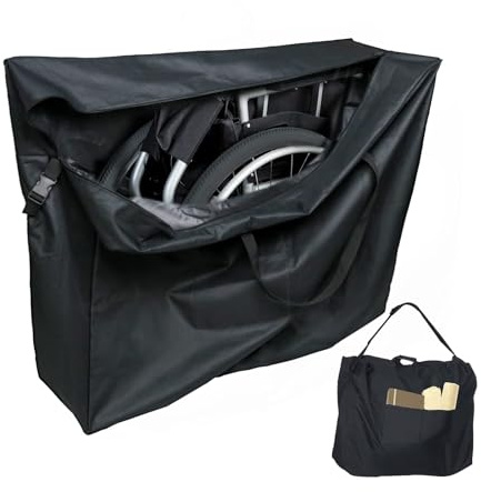 Kasla Rollator Travel Bag,Waterproof Wheelchair Bag for Folding Walker Compatible with Wheelchair Transport Chair Walker Bag for Travel 45L×15W×39H
