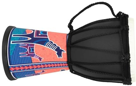 4 Zoll Bemaltes Buntes Westafrikanisches Djembe-Trommelfell-Handtrommel-Musikinstrument Djembe Für Anfänger (Color : A)