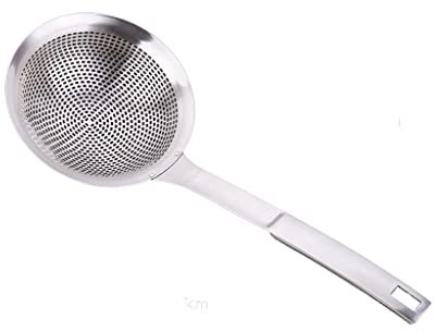 Cuillère à Fentes Écumoire de cuisson, passoire extra large, filtre fin, filtre à mailles en acier inoxydable, écumoire, cuillère domestique, cuillère à égoutter Crépines pour la cuisine Cuillère écum