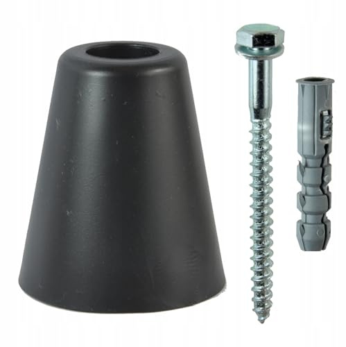 ALSTEN TECH Türstopper 80x70mm aus Gummi Robuster Gummistopper Schwarz | Bodenmontage oder Wandmontage wetterfester Boden Stopper Torstopper aus Vollgummi der Schutz gegen anschlagende Türen