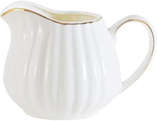 OTENG tazón de cerámica de azúcar, Ceramic Coffee Serving Set, Stripe Creamer Pitcher with Sugar Bowl Set(Pitcher)