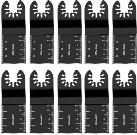 10 Pcs Oscillating Tool Blades Professional Universal Oscillating Saw Blades Wood Multitool Blades Compatible with Dewalt, Milwaukee, Makita, Ryobi, Rockwell, Bosch