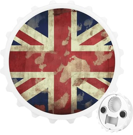 Portable Vintage Union Jack British Flag Can Soda Opener Fridge Magnets Magnets Decoration for Refrigerator Locker Magnetic Beer Bottle Opener Stick to Fridge Wall Mounted Beer Opener