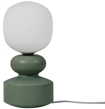 Lucande Tischlampe Fidelo (Skandinavisch) in Grün aus Keramik (1 flammig, E14) - Tischleuchte Schreibtischlampe Nachttischlampe Wohnzimmerleuchte