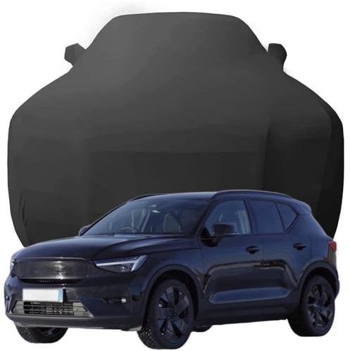 Auto Abdeckung für Volvo EX40, Indoor Schutz Elastisch Atmungsaktiv Staubschutz Weich Stretch Stoff Autoabdeckung,Black