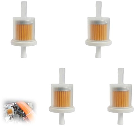 Set di 4 filtri benzina universali da 8 mm, filtro benzina per trattore, filtro carburante diesel per moto, tosaerba e ciclomotori, filtro in linea per motori Briggs & Stratton, compatibile con filtro