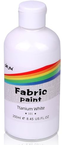 Colorful 250ml Fabric Paint-Ttanium White