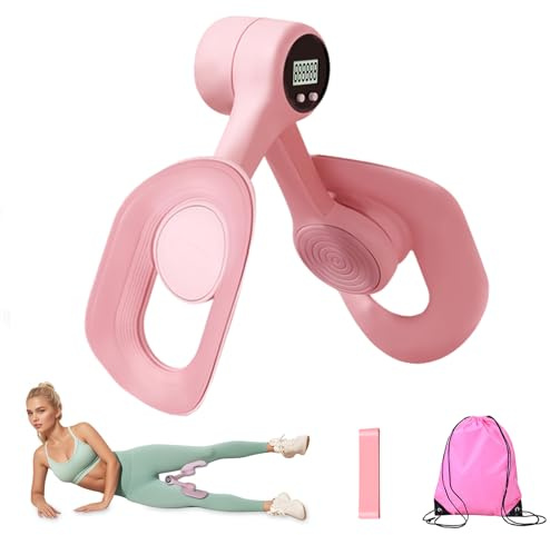 Thigh Master Thigh Exerciser Pelvic Floor Exercise Devices for Women, Inner Thigh Trainer Leg Trainer, Pelvic Floor Trainer with Counter Resistance Band Storage Bag, Home Use Exercise Equipment (Pink)