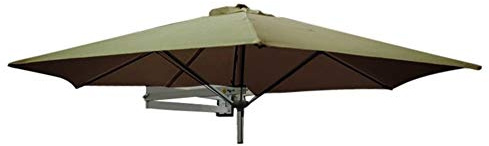 ZJFHEYUO Umbrellas Wall-Mounted Patio Parasol with Metal Pole - Outdoor Garden Yard Balcony Tilting Sunshade,8ft / 250cm, Off
