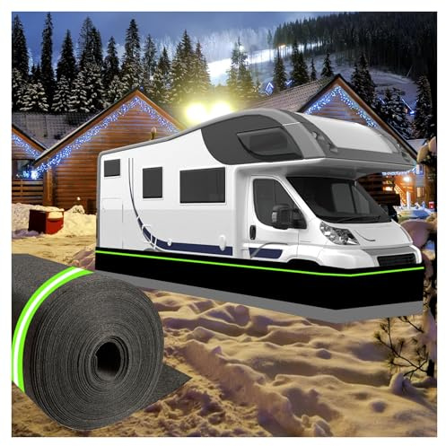 Battiscopa facile da installare per esterni di casa mobile 80 cm di altezza per camper battiscopa invernale in fibra ad alta densità, 16 m