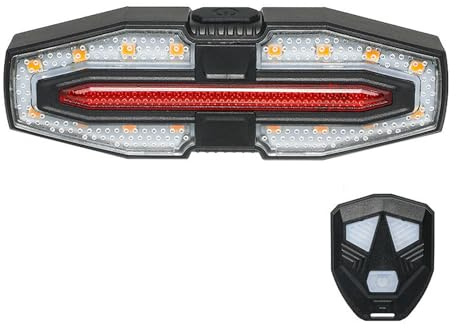 Qipeika Outdoor Radfahren USB Aufladen mit Hupe Aufforderung Fernbedienung Blinker - Schwarz