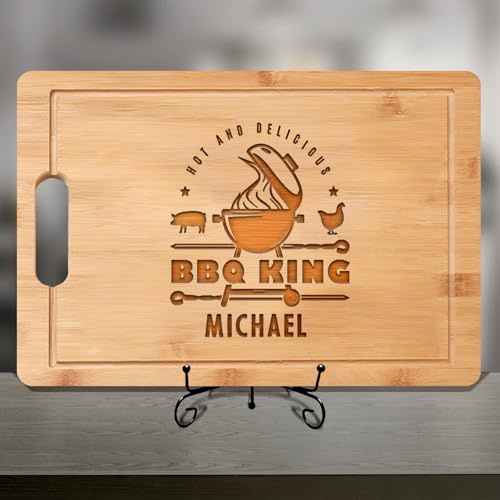 Tagliere personalizzato con incisione – BBQ in legno e cucina regalo per papà, nonno, marito o lui, regalo unico per uomini per la festa del papà, Natale, compleanno o anniversario