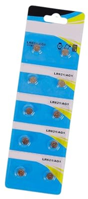 FHGSPQWM Lot de 10 piles bouton AG1 LR621 longue durée pour montres, calculatrices, télécommandes