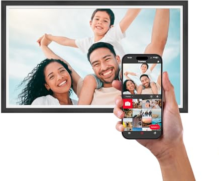 AGFA Photo – Cadre Photo Connecté Realiview APF3200 Wi-FI 32 Écran Tactile LCD – Affichage Photos/Vidéos, Horloge, Météo, Auto-Rotation, Mémoire 32Go, Application FRAMEO iOS/Android