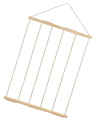 TOBBOMEY Lichterkette mit Holzstäben und Clips Hängende Fotodekoration für Wand Wiederverwendbar Rustikale Wandbild Deko für Hochzeit Geburtstag und Zuhause