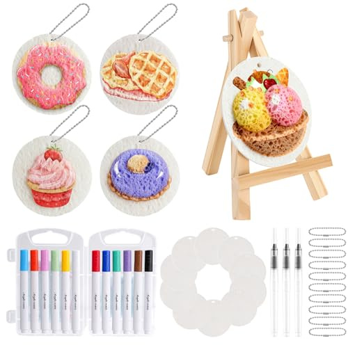 Kit Magic Puffy Paint 3D Para Niños, Set Arte Creativo 36 Pz para niños | 12 Marcadores De Colores, 10 Papeles De Esponja Mágica, 3 Pinceles De Agua, Diy Dibujo Creativo, Manualidades y Regalo