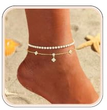 FUNEIA Gold Silver Anklets for Women CZ Ankle Bracelet
