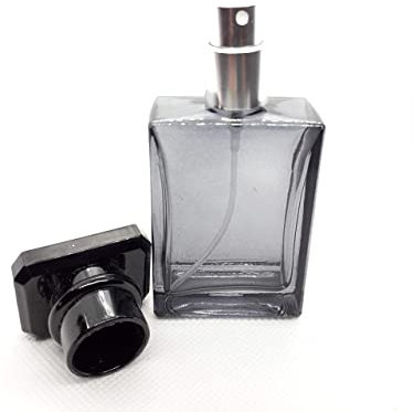 Zénitude Glassworks Vaporisateur de parfum vide rectangulaire en verre transparent gris (50 ml)