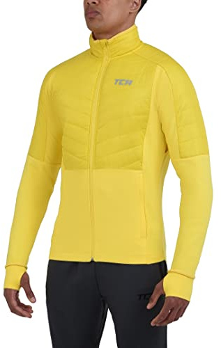 TCA Excel Runner Giacca da Corsa da Uomo per Tutte le Stagioni, Leggera, Idrorepellente e Comprimibile - Giallo, XXL