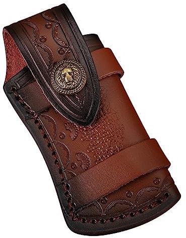 Multitool Sheath, Leather Knife Sheath for Multitools, Pocket Knife Holder Belt Loop Case, Knife Pouch Belt Sheath, Knife Holster for Carrying Folding Knife, Swiss Army Knife, Small Knife (Coffee)