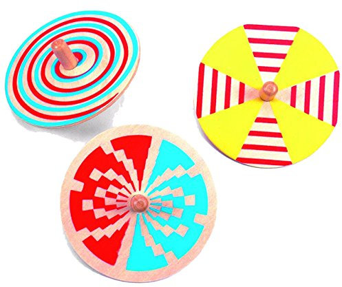 alles-meine.de GmbH 1 Stück Geschicklichkeitsspiel - Geduldsspiel - Kleiner Kreisel - Bunte Motive - aus Holz - Spiel Kinder/Erwachsene - Drehkreisel - Knobelspiel - Knob..