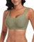 Nahtloser BH Damen Ohne Bügel Glatt Komfort Vollschalen Gepolstert Bustier Weicher BH Bequemer T-Shirt Soft BH Bra Bralette (Grün, S)